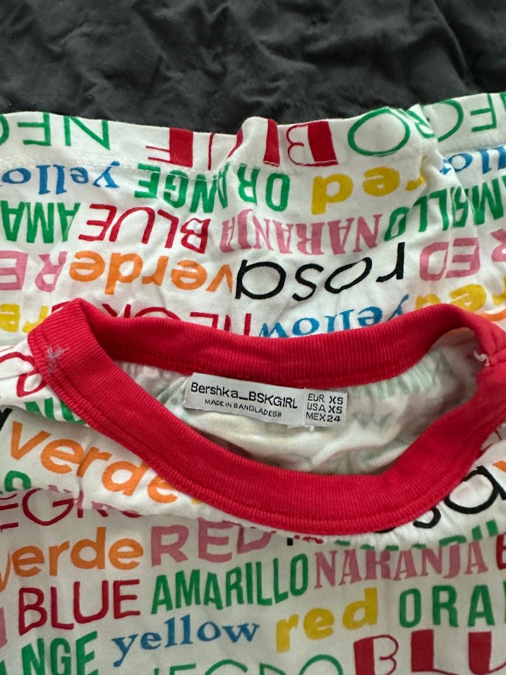 Renkli Baskılı Kız Tişörtü, Kısa Kollu, Rahat Kesim - Görsel 3