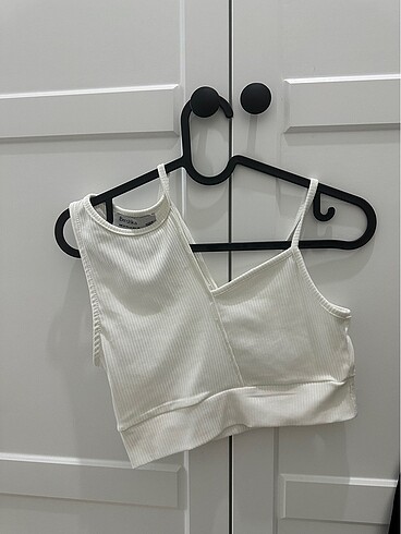 Bershka beyaz crop - Görsel 4