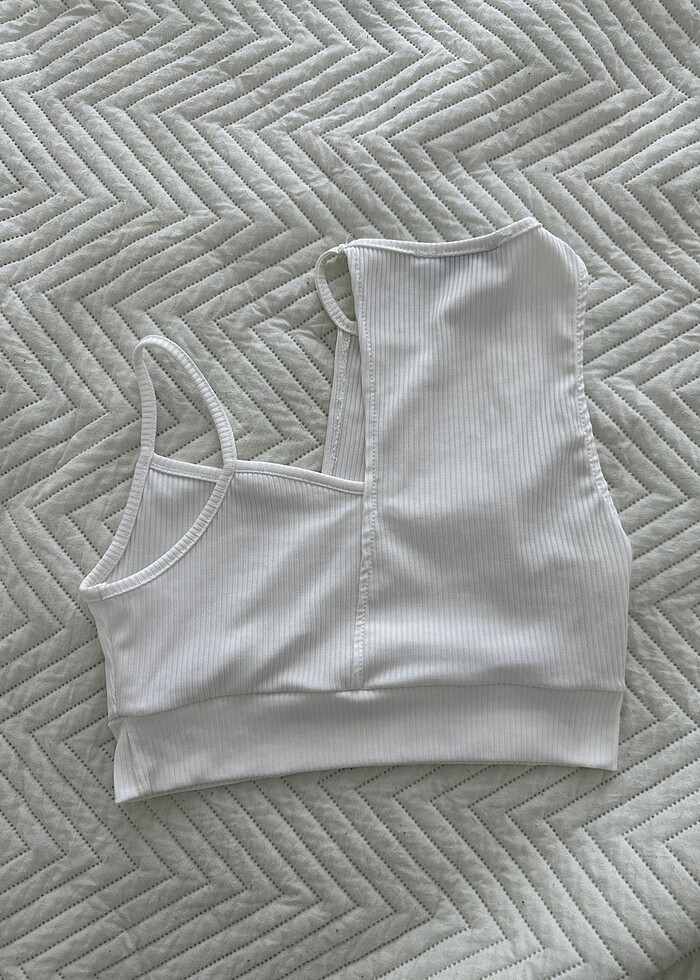 Bershka beyaz crop - Görsel 2