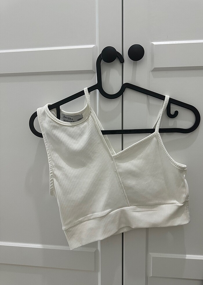 Bershka beyaz crop - Görsel 4