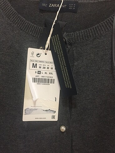 m Beden Zara inci düğmeli hırka