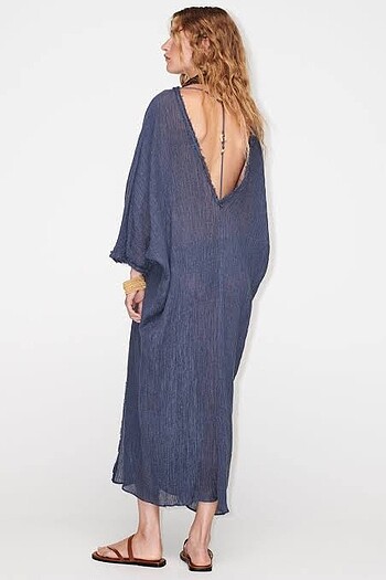 Zara Zara etiketli keten kaftan kimono