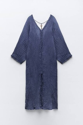 m Beden Zara etiketli keten kaftan kimono