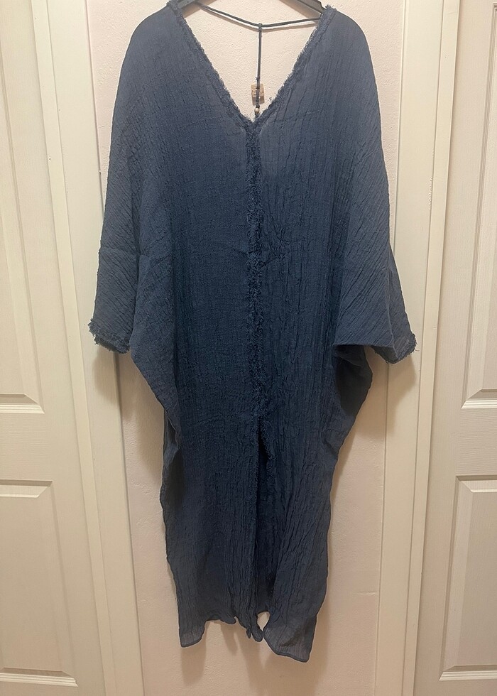 Zara etiketli keten kaftan kimono - Görsel 4