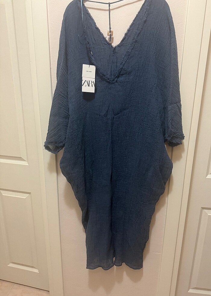 Zara etiketli keten kaftan kimono - Görsel 5