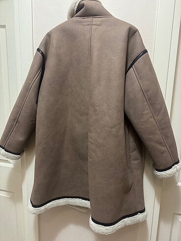 Zara astar detaylı düğmeli kaban - Görsel 7