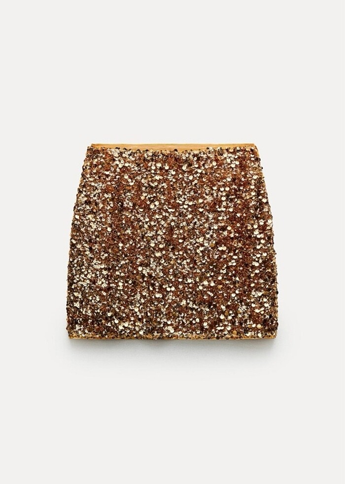 Zara payetli mini etek - Görsel 2