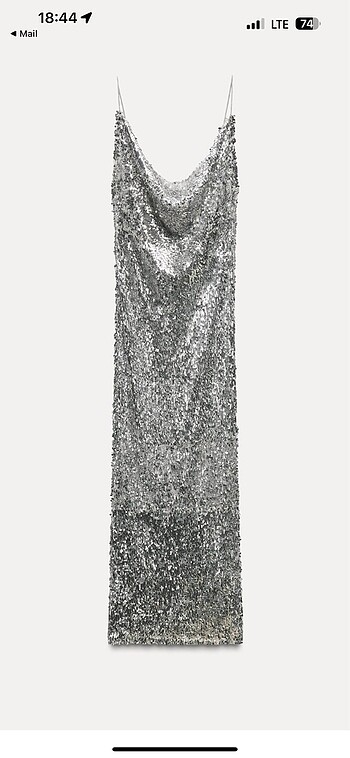 Zara Payetli midi elbise