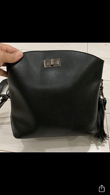 Siyah siyah el/kol çantası