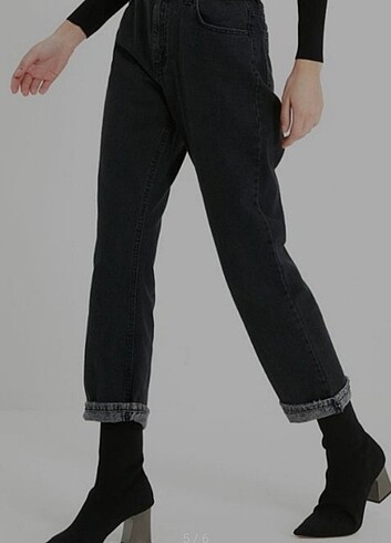 Trendyolmilla Siyah Mom Jeans