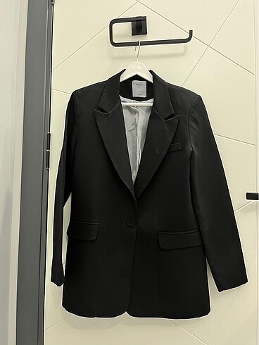 Siyah Blazer Ceket Tel Düğmeli