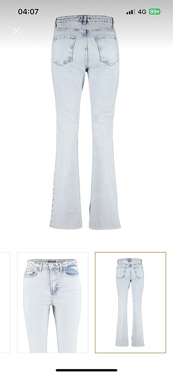 32 Beden Trendyolmilla Yırtmaçlı Yüksek Bel Flare Jeans