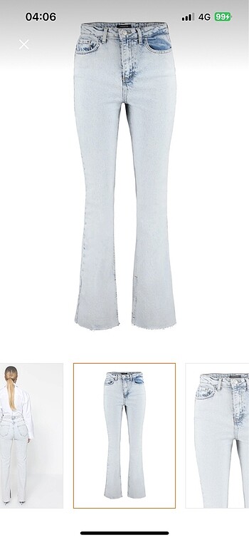 Trendyol & Milla Trendyolmilla Yırtmaçlı Yüksek Bel Flare Jeans