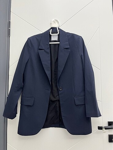 Bershka Basic Blazer Ceket Koyu Mavi