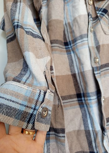 U.S Polo Assn. Bej Ekose Kapüşonlu Kadın Gömlek