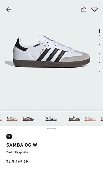Adidas Orjinal Samba OG beyaz kadın
