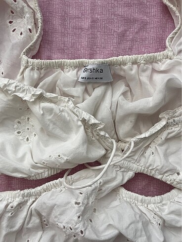 s Beden Bershka beyaz yazlık elbise