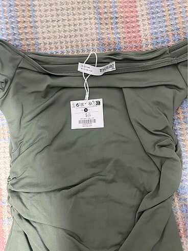 Bershka Bershka Yeşil Elbise Büzgülü