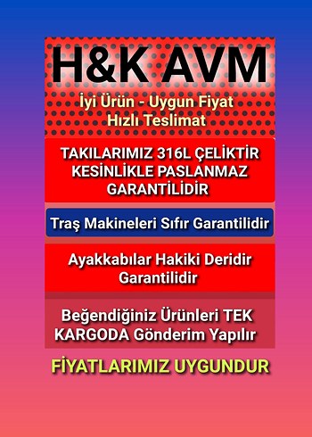 H&K AVM İndirimli Ürünler ve Hızlı Teslimat