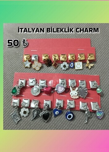 Beden altın Renk İTALİAN CHARM BİLEKLİK SİLVER & SARI