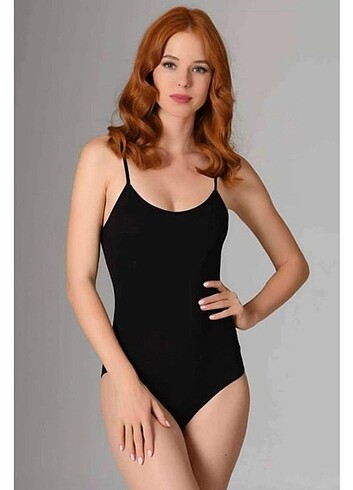 Askılı Çıtçıtlı Siyah Body