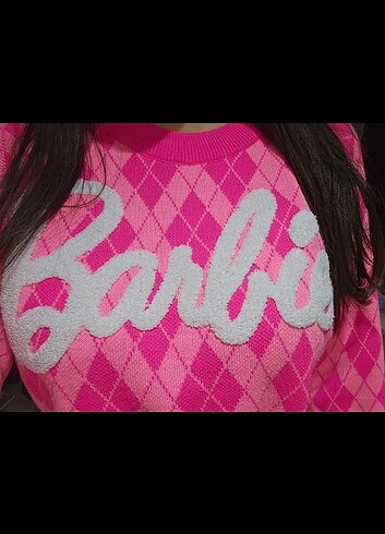 Pembe crop kazak triko