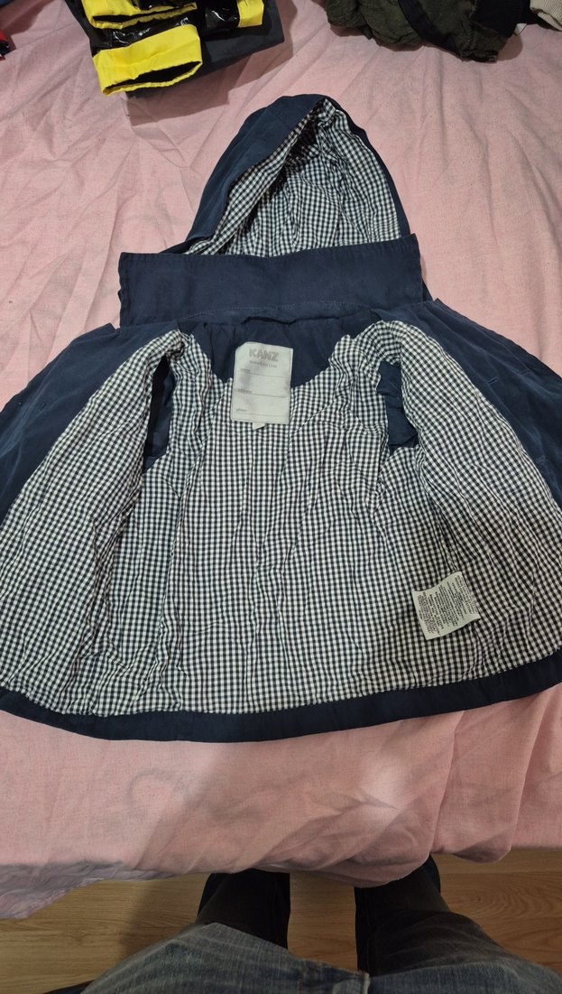 Koyu Mavi Düğmeli Erkek Çocuk trenckot - Görsel 2