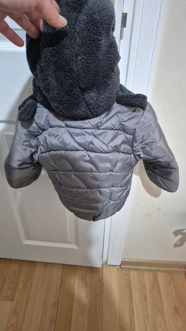 Nakışlı Gri Kürklü Erkek Çocuk Mont - Görsel 2