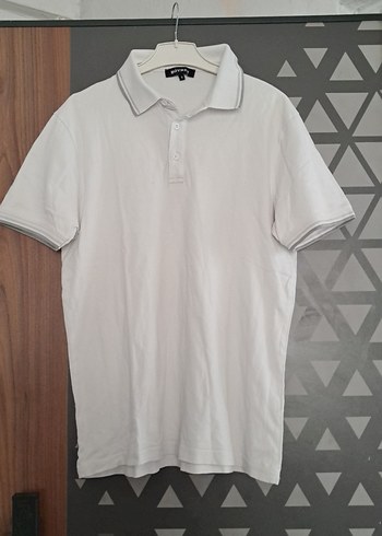 Düğmeli Beyaz Erkek Polo Tişört