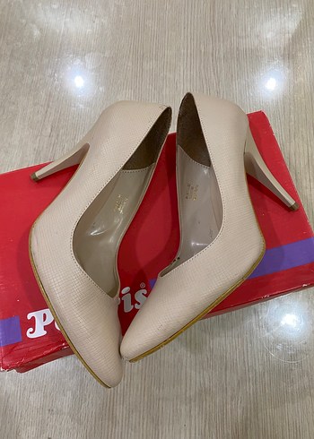 Bej Stiletto Topuklu Kadın Ayakkabı Polaris - Görsel 3