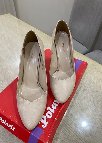 Bej Stiletto Topuklu Kadın Ayakkabı Polaris - Görsel 2