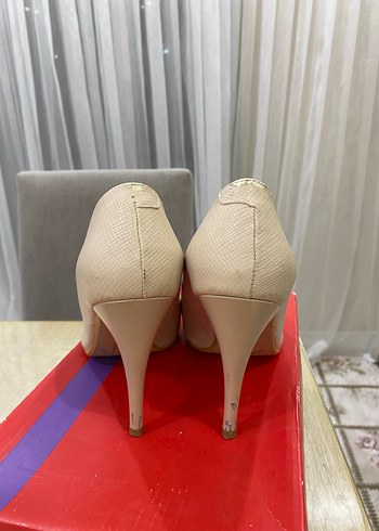 Bej Stiletto Topuklu Kadın Ayakkabı Polaris - Görsel 4