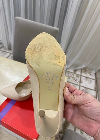 Bej Stiletto Topuklu Kadın Ayakkabı Polaris - Görsel 5