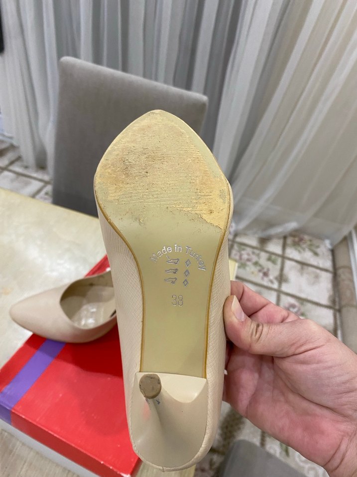 Bej Stiletto Topuklu Kadın Ayakkabı Polaris - Görsel 5