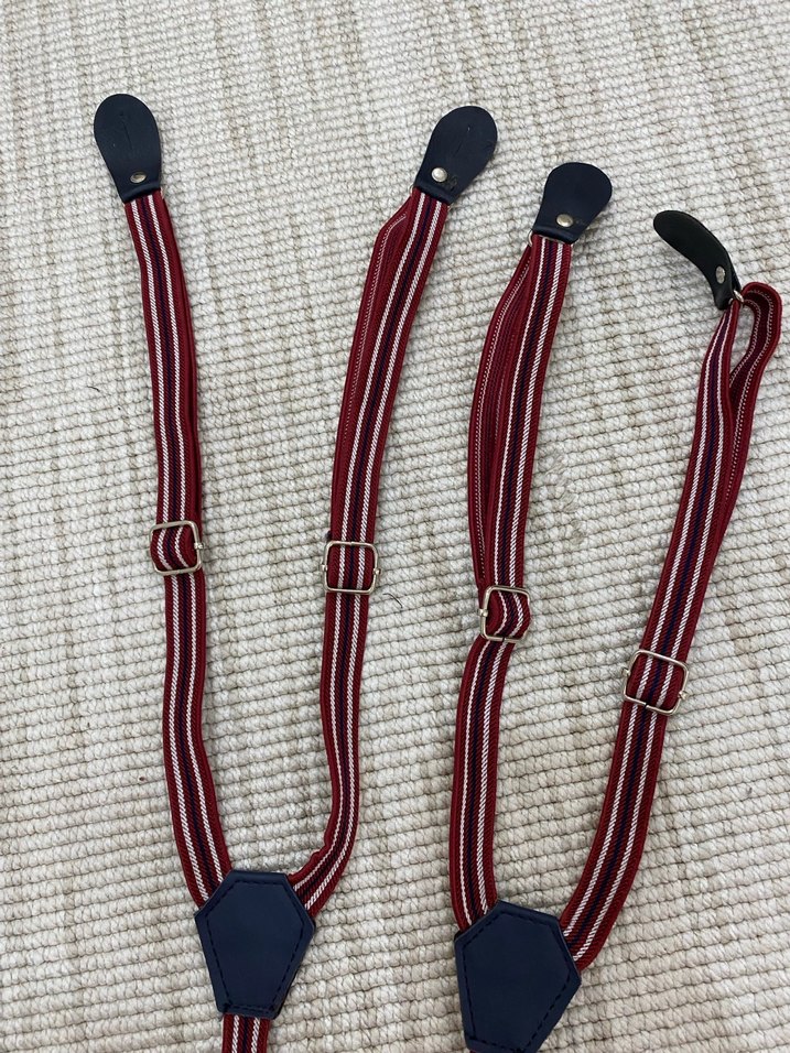 Bordo Çizgili Elastik Çocuk Askısı - Görsel 2