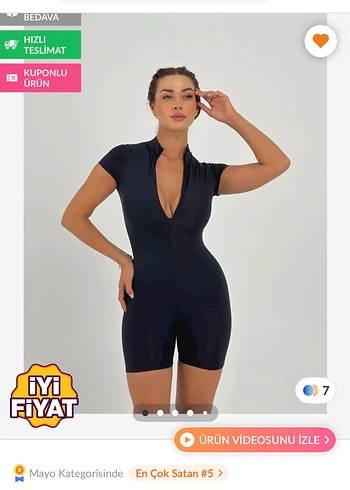 V Yakalı Siyah Kısa Tulum - Görsel 2