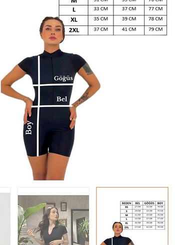 V Yakalı Siyah Kısa Tulum - Görsel 3