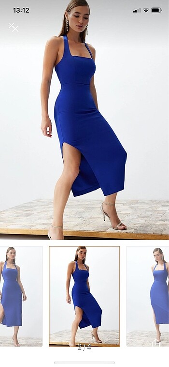 xs Beden Saks mavisi trendyolmilla dokuma elbise