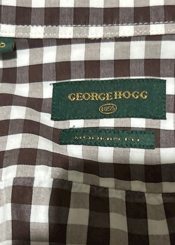 George hogg Erkek Kahverengi Kareli Uzun Kollu Gömlek - Görsel 2