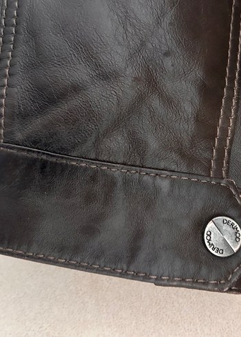 Derimod Kahverengi Deri Erkek Biker Ceket - Görsel 4