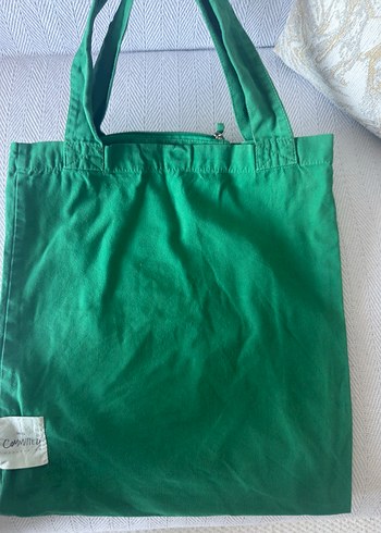 Mango Mango Yeşil Pamuklu Shopper Çanta