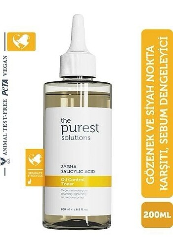 The purest solutions yağlı ve kafma cilt salisilik asit tonik