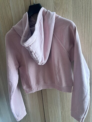 s Beden pembe Renk Crop kapüşonlu sweatshirt