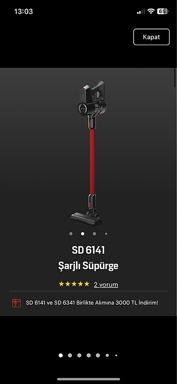 Arçelik dik süpürge