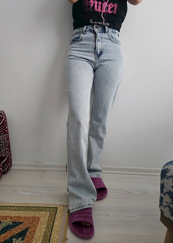 Bol Kesim Denim Kadın Pantolon