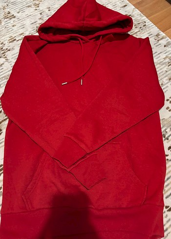 Kadın Kırmızı Kapüşonlu Sweatshirt
