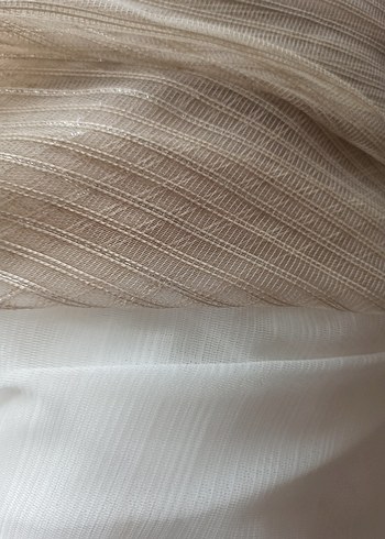 2.55 eninde 2.65 yüksekliğinde sık pileli çok açık kahve perde - Görsel 9