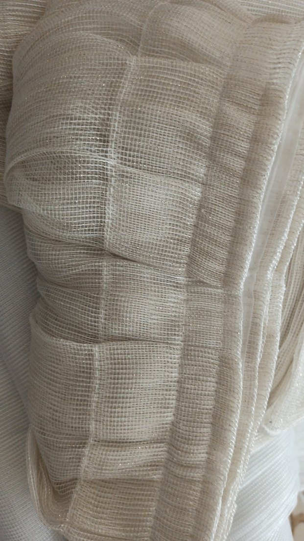 2 65 en 2 65 yükseklik sarı simli orta sıklıkta pileli perde - Görsel 3