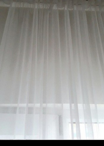 6metre eninde 2.75 yüksekliğinde krem keten tül perde