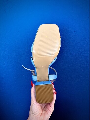 38 Beden turkuaz Renk Tatlı mavi topuklu sandalet